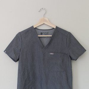 Figs Scrub Top Graphite XS